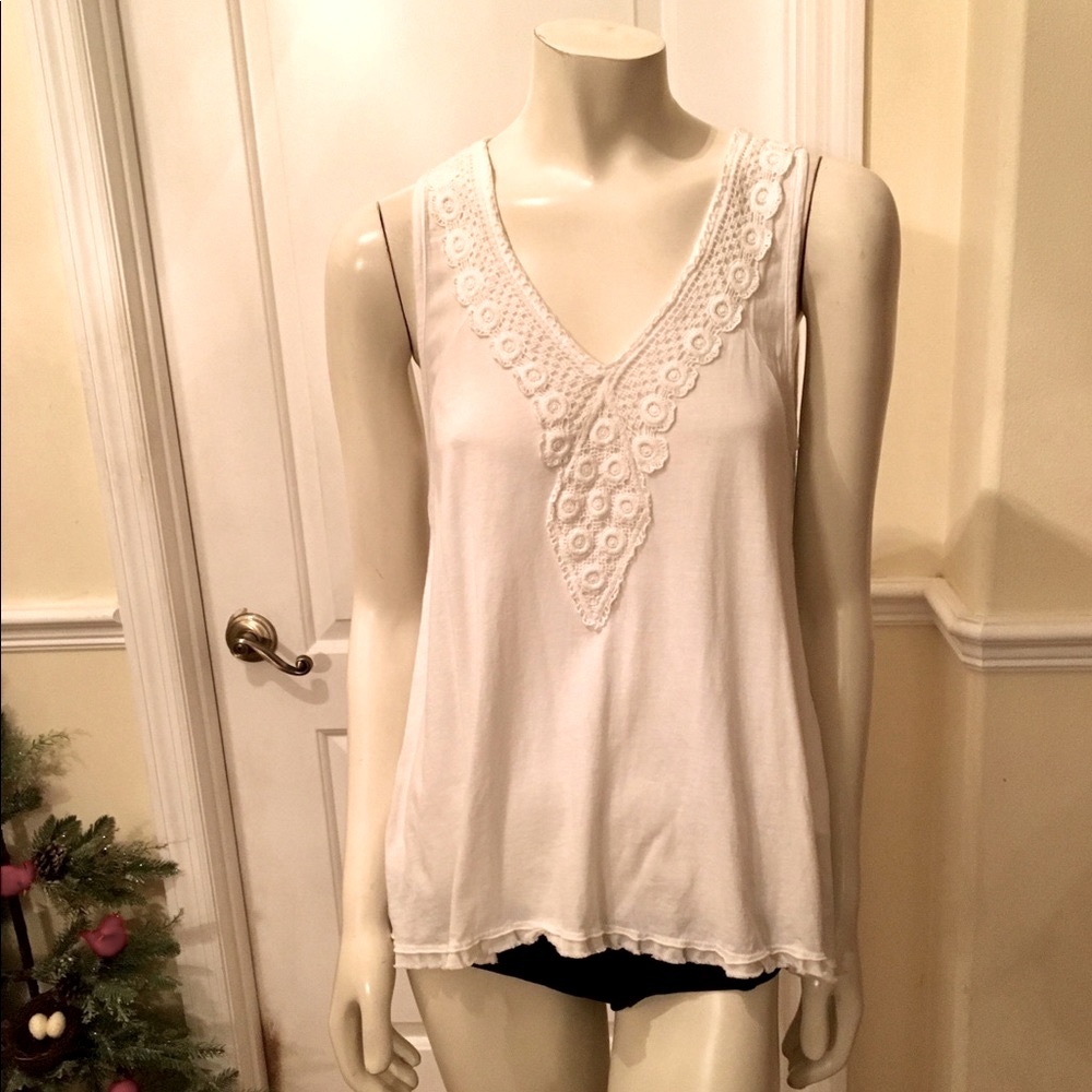 Cotton Innovation White Tank Top Sz Medium